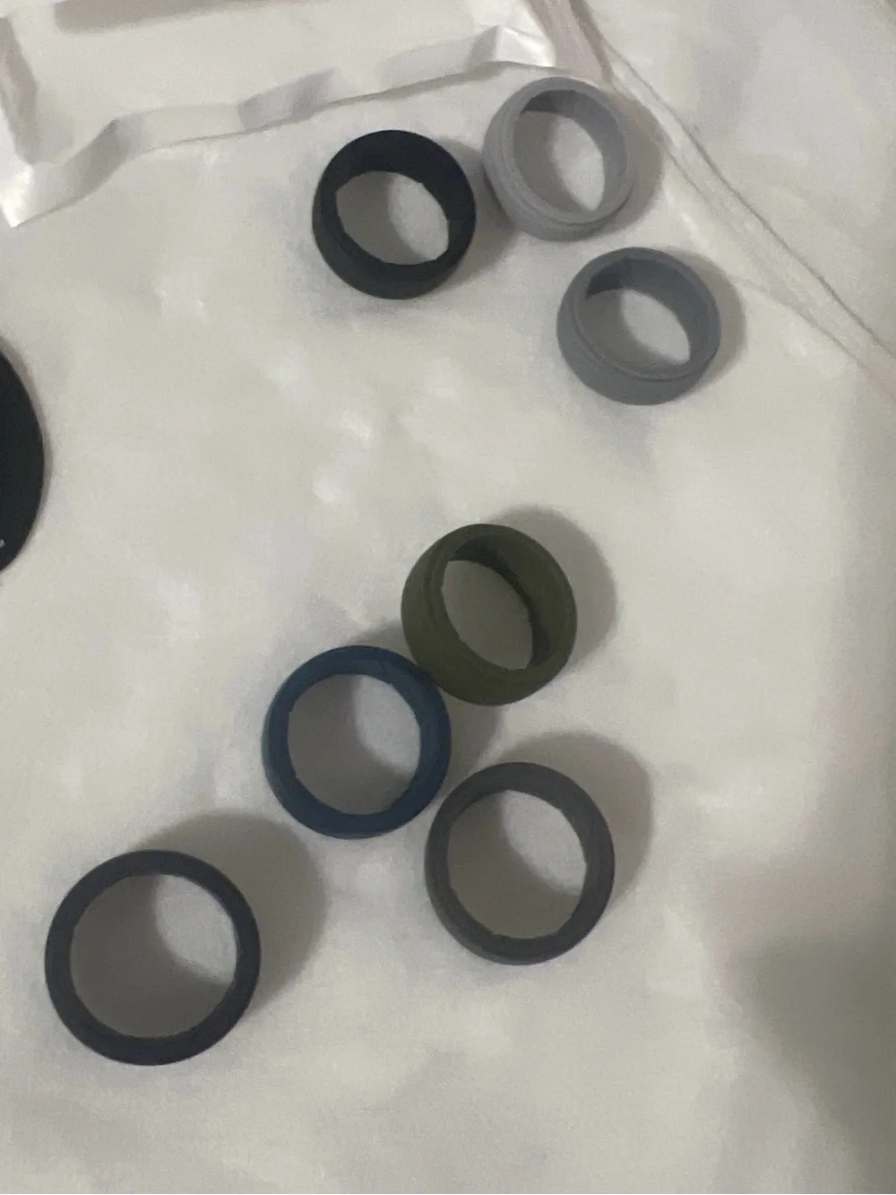 Silicone Men’s Ring Set – Black, Gray, Navy, Olive nip
